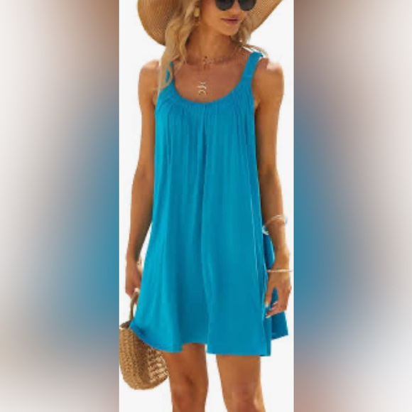 New York & Company Dresses & Skirts - New York and Company Blue Women's Beach Tank Dress Size: Small